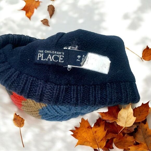 The Children’s Place l Kid’s Striped Beanie l Navy Blue Interior l 7/8 l EUC - Picture 4 of 8